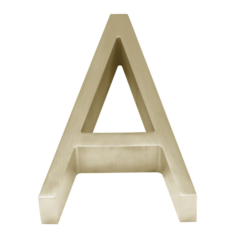 5" Floating Mount House Letter, A, Satin Stainless Steel
