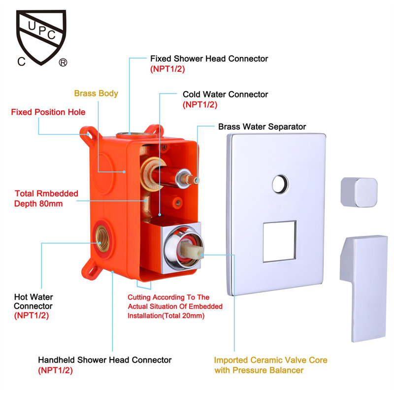 All-In-One Kit with Rough in-Valve, Polished Chrome