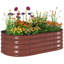 Ensemble de jardinière surélevée galvanisée, jardinière en métal avec bordure de sécurité, 76,75 po x 24,5 po x 11,75 po, crème-597803746-545730044