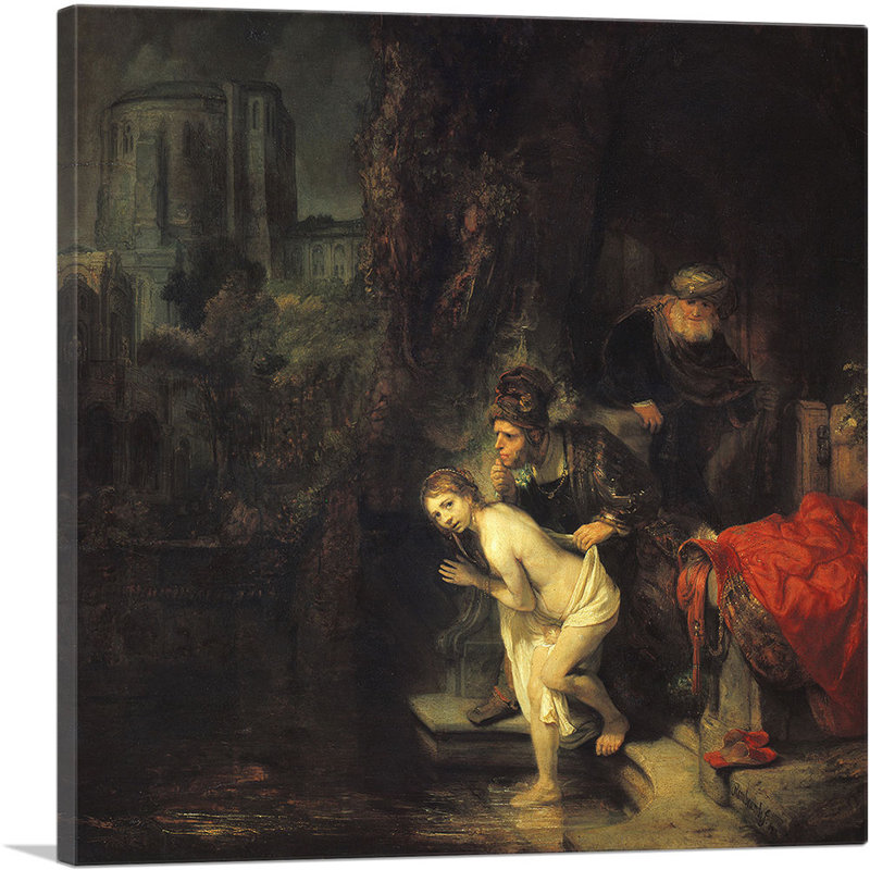 «Susanna and the Elders 1647» par Rembrandt van Rijn, reproduction d'art sur toile tendue, H 36 po x l 36 po x 1,5 po