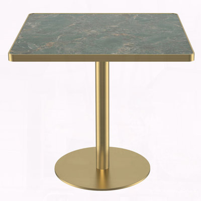 Square Modern Dinning Table Bistro Table Tulip Table With Faux Marble Top,Easy Assemble,Sturdy Metal Frame