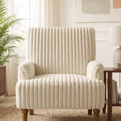 Aiden 30" Wide Wale Corduroy Accent Armchair with 9" Turned Solid Wood Legs