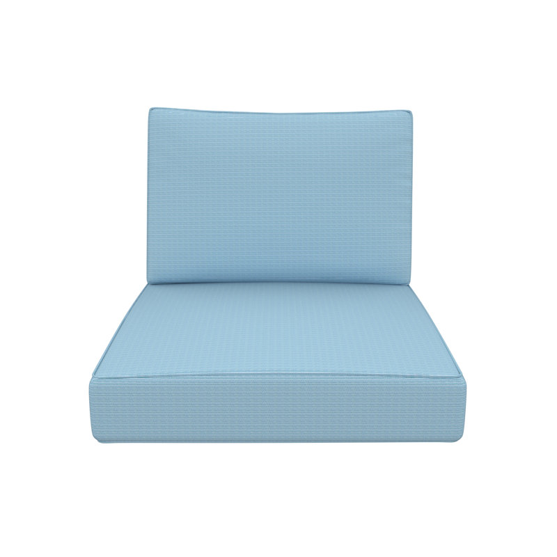 Outdoor Sunbrella Lounge Chair Cushion, Canvas Air Blue Sunbrella® Canvas