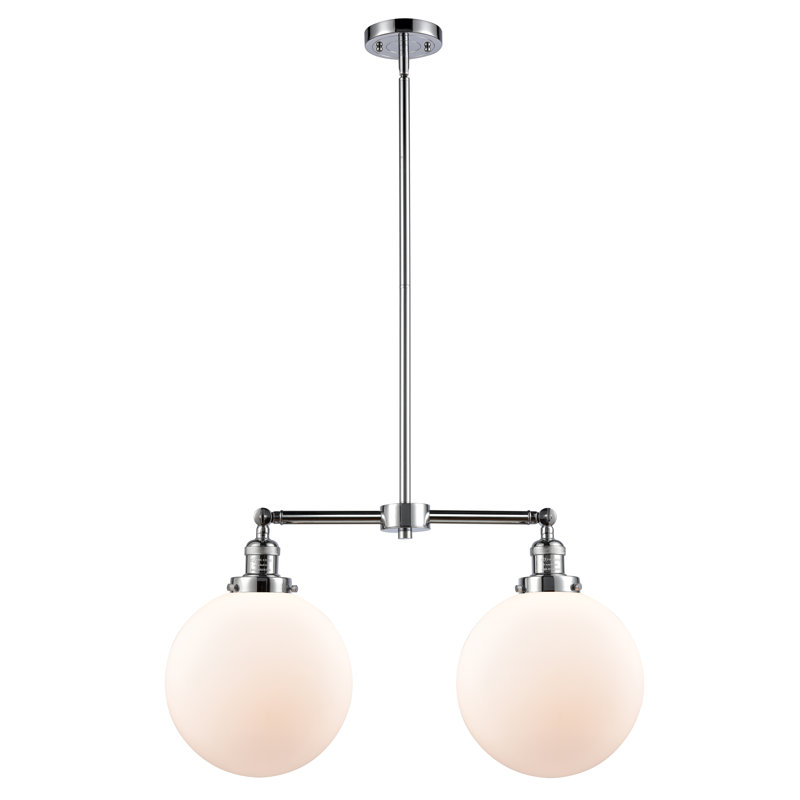 Lustre unique à 2 lumières Clermont, Ampoule non incluse, Chrome poli