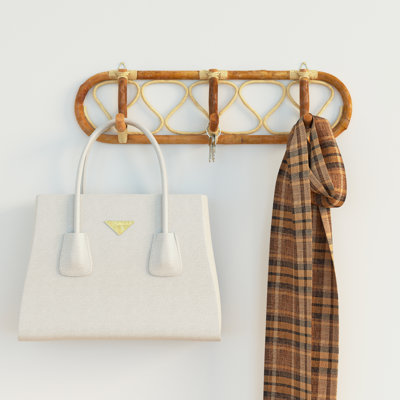 Iuli Rattan 3 - Hook Wall Mounted Coat Rack