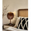 Petite lampe de table moderne en bois massif brun et métal avec abat-jour en bois massif pour le salon de la chambre à coucher, ampoule incluse