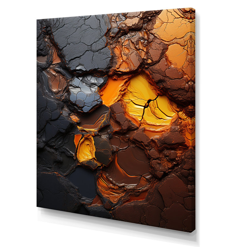 «Moka fondu, lave magique sur toile», H 44 po x l 34 po x P 1,5 po, Toile tendue