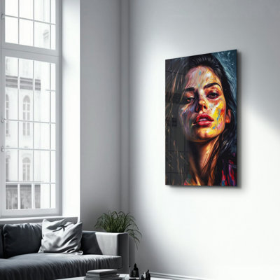 Élégante peinture murale en verre trempé de 13,8 po x 21,7 po | 100% verre trempé, épaisseur: 0,16 pouce | Imprimé UV pour des couleurs éclatantes | Parfait pour la décoration intérieure, le salon et les espaces de bureau