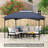 Gazebo Canopy Replacement, 2-Tier Outdoor Gazebo Cover Top Roof With Drainage Holes, (TOP ONLY)-111463300