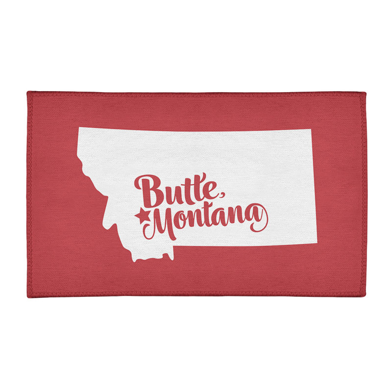Tapis de zone rouge en butte montana, Rectangle 2 pi x 3 pi