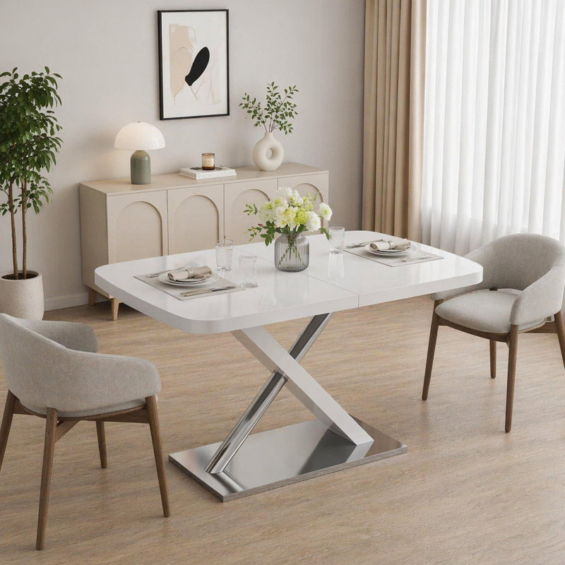 Table de salle à manger 47,25 "-63", Blanc