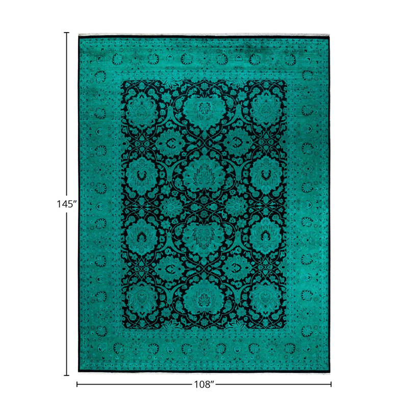 Coquelourde One-of-a-Kind Rectangle 9' X 12' 1" New Age Wool Area Rug Black