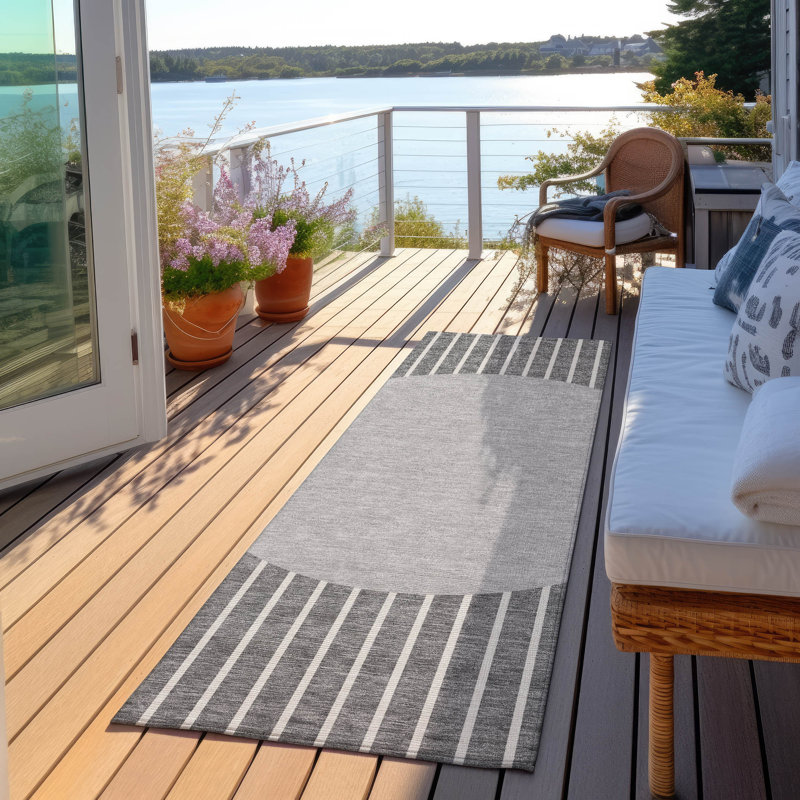  Machine Washable Indoor/Outdoor Chantille ACN994 Gray Area Rug, Runner 2'3" x 7'6"