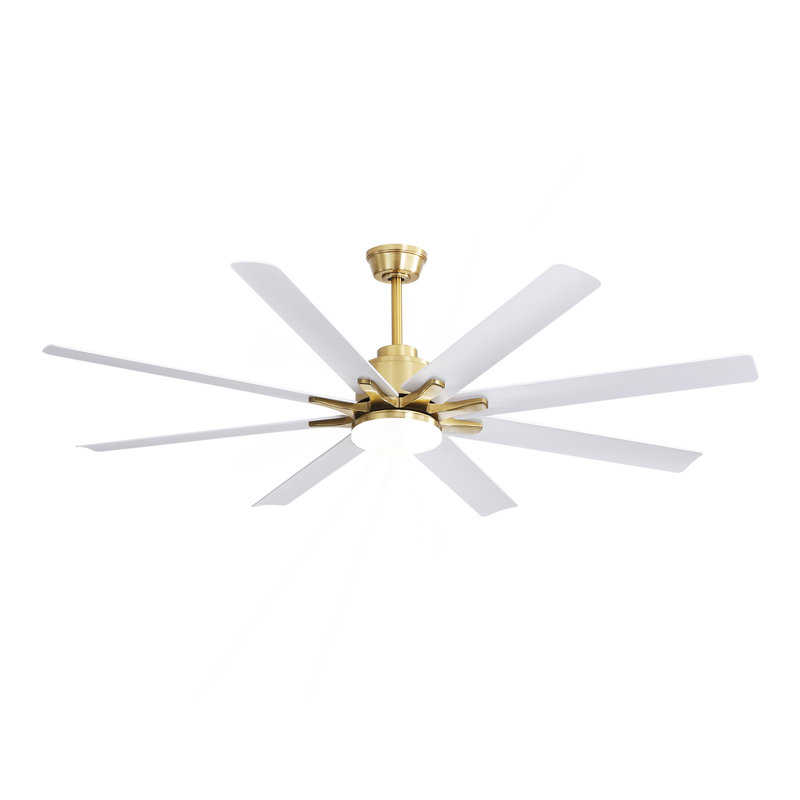 66 Inch Low Profile ABS Ceiling Fan With Dimmable Lights And Smart Remote Control 6 Speed Reversible Noiseless DC Motor For Indoor