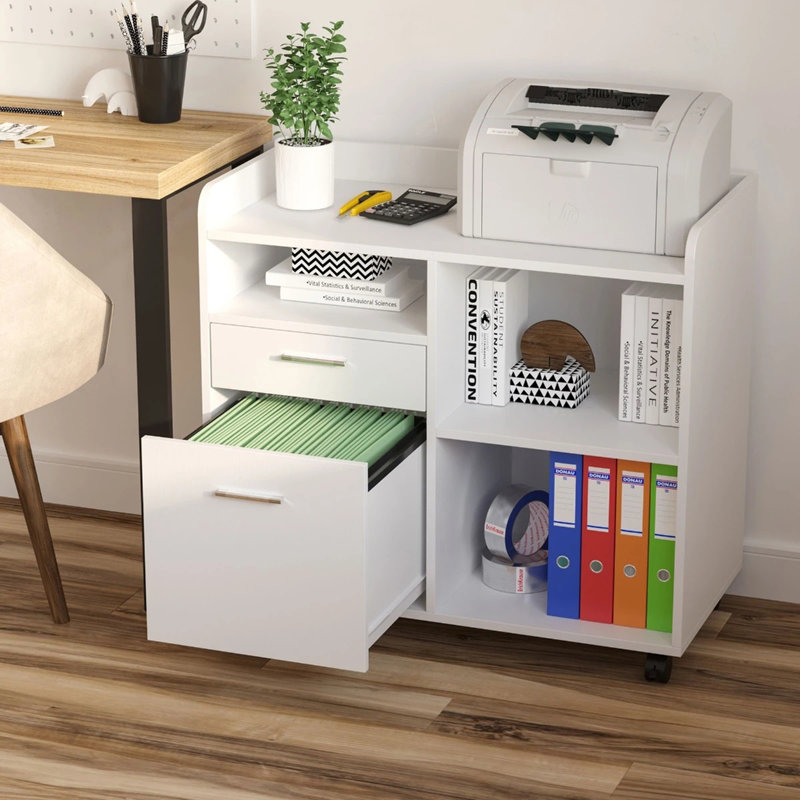 Zendeya 31.5'' Wide 2 -Drawer Mobile File Cabinet, White
