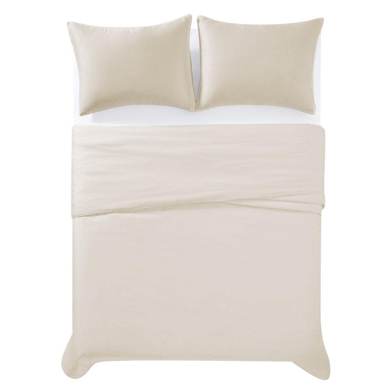 Christian Siriano NY® 300TC Cotton Sateen Duvets, Full/Double Duvet Cover + 2 Standard Shams, White