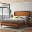 Lit standard à profil bas en bois massif Leda-1730997164