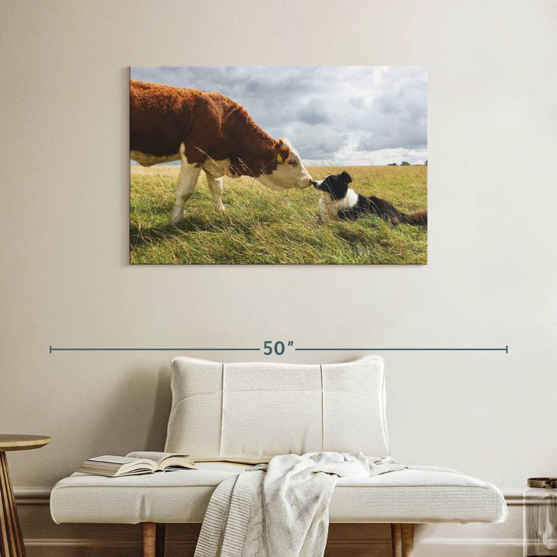 Brampt Border Collie And Cow, 26" H x 39" W