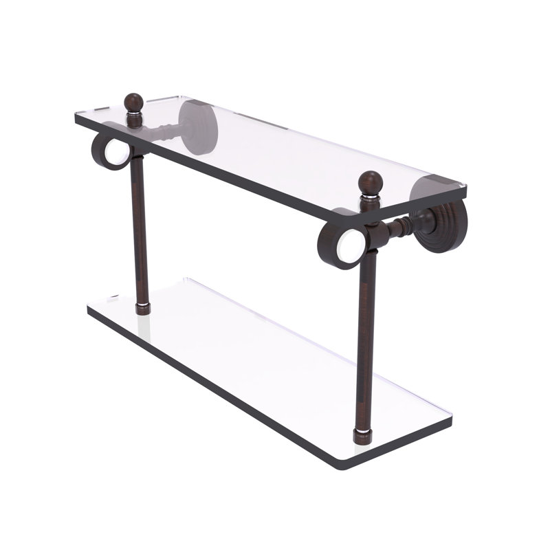 Étagère à 2 niveaux Jarrell, H 5,12 po x l 16 po x P 9,3 po, Bronze vénitien