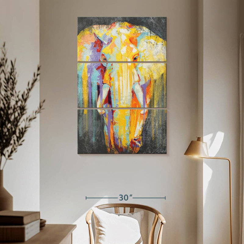 Brampt Elephant Paint Drip, 65" H x 42" W