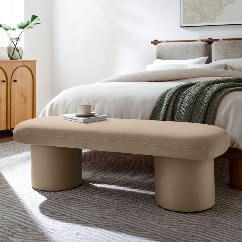 Banc en velours Orla Performance taupe, Taupe