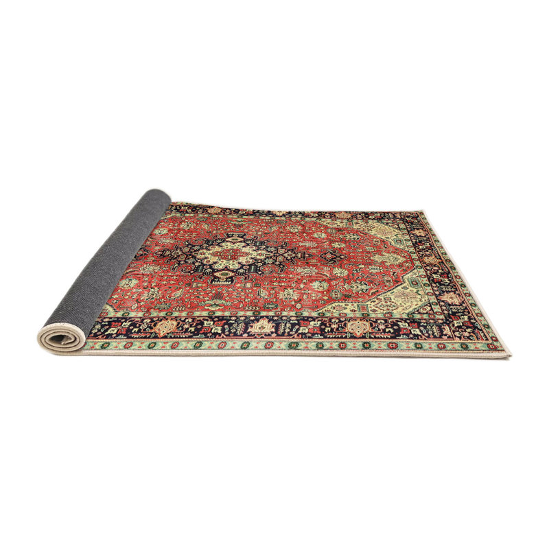 Tapis de style oriental rouge, Rond 3 pi