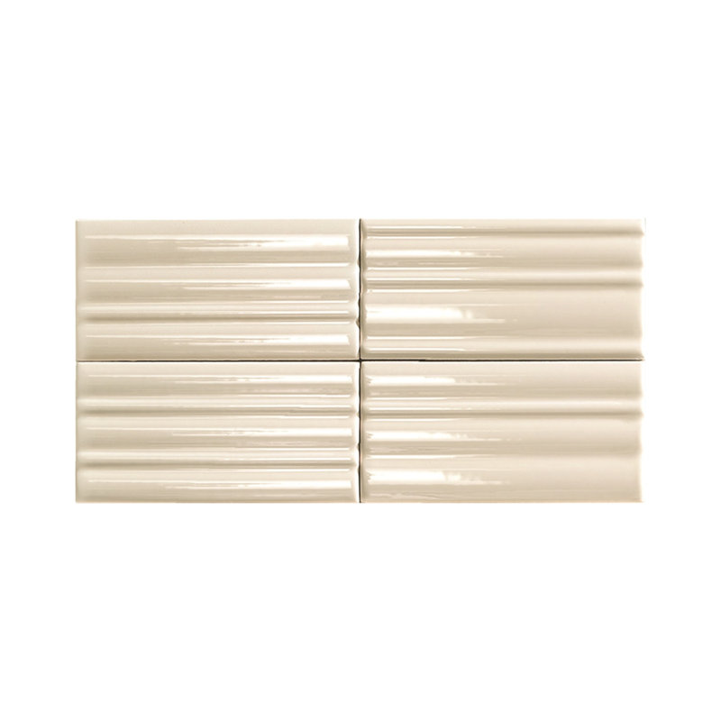 Piccolo Sticks 2.5x5 3D Ribbed Wall Tile, Cream