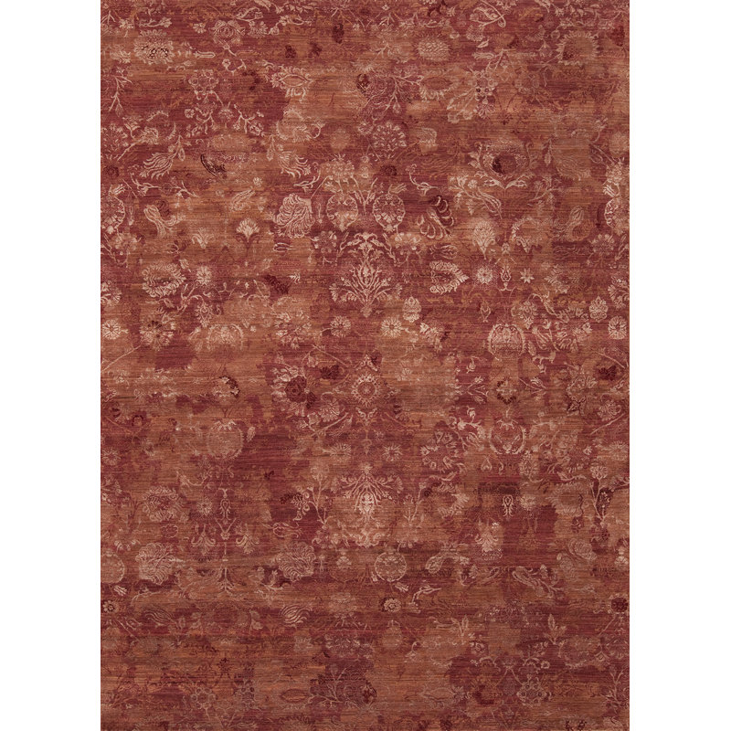 Paradise Hand Knotted Damask Area Rug, Rectangle 12' x 15'