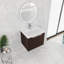Armoire de salle de bain 24 po avec lavabo en résine, portes à fermeture douce, fixation flottante, pour petite salle de bain