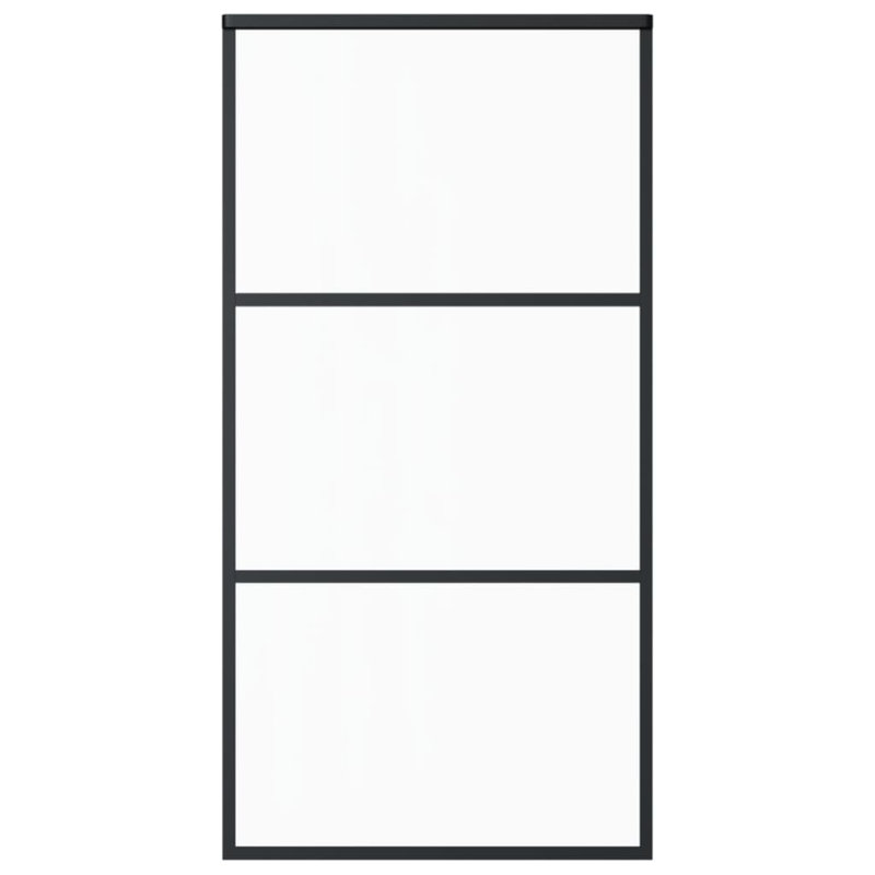 Borgwald Sliding Door 3-Panel ESG Glass and Aluminium, 205cm H x 102cm W x 5cm D