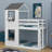 Bunk Bed With Roof, Window, Guardrail, Ladder-357218318