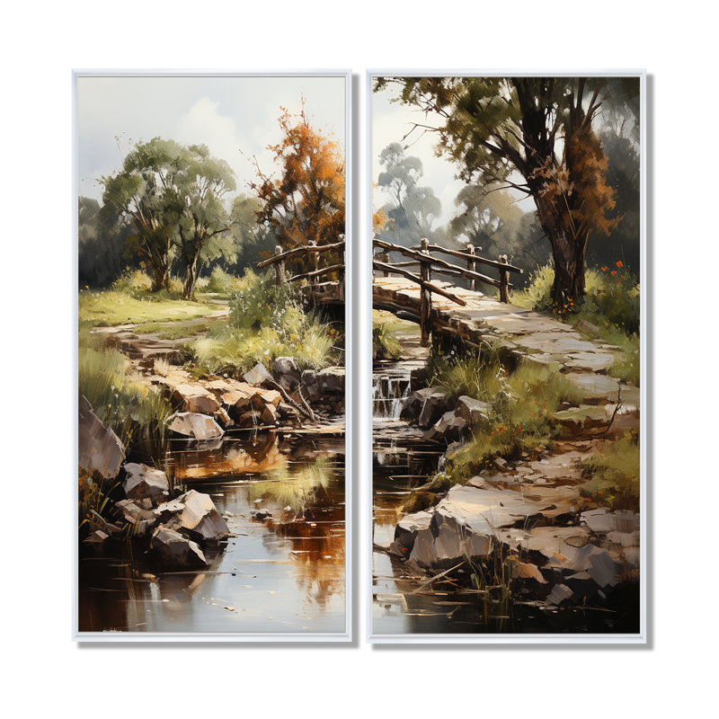 Gilbertson - art mural traditionnel beige, 32" H x 32" W, Impression encadrée flottante, White