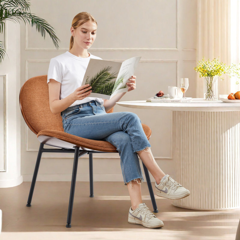 Chaise d'appoint moderne Modern Chair, Similicuir orange