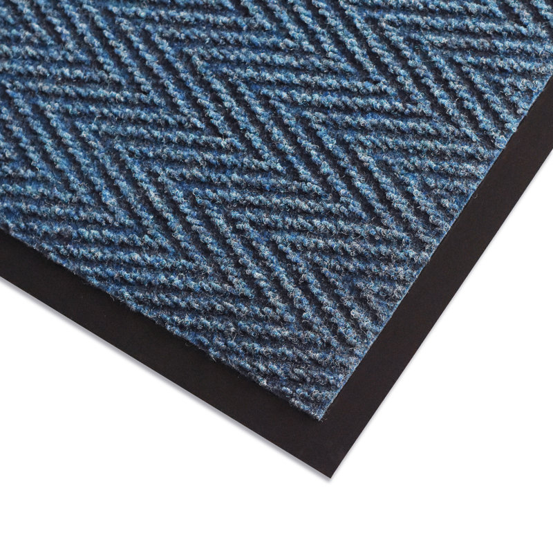Paillasson d'extérieur antidérapant Leavy, Rectangle 2 pi x 3 pi, Bleu océan