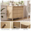 Commode 6 tiroirs avec rangement, large commode pour chambre de bébé, chêne-2073579870