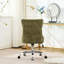 Chaise de bureau, revêtement en chenille moderne, bouton, réglable, pivotant, base en métal, assise large, garniture cloutée décorative fabriquée à la main, éponge à rebond élevé-649631879