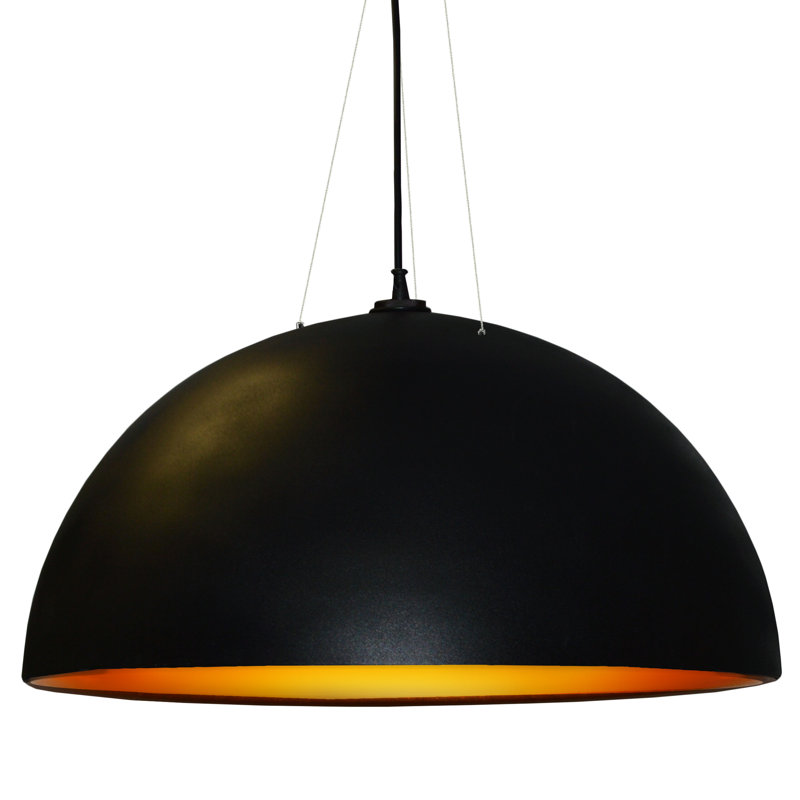 Luminaire pour dôme 3 lumières unique Oklee, Noir