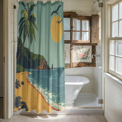 Classic Beach Scenes - 1 Piece Standard Shower Curtain