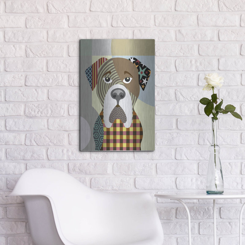 Red Barrel Studio «BullMastiff Dog» par Lanre Adefioye, art mural en métal, H 24 po x l 16 po
