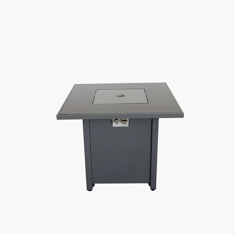 25 inches high x 30 inches wide steel outdoor fire pit table with cover