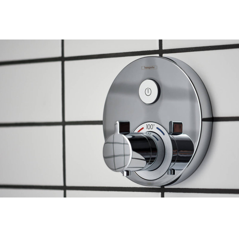 Showerselect S 1-Handle 6-Inch Wide, Temperature Memory, Thermostatic Valve Trim Only, with Diverter, Chrome