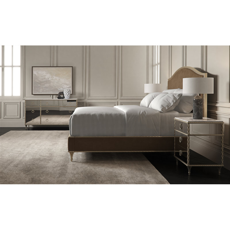 Fontainebleau Upholstered Standard Bed, King, Brown