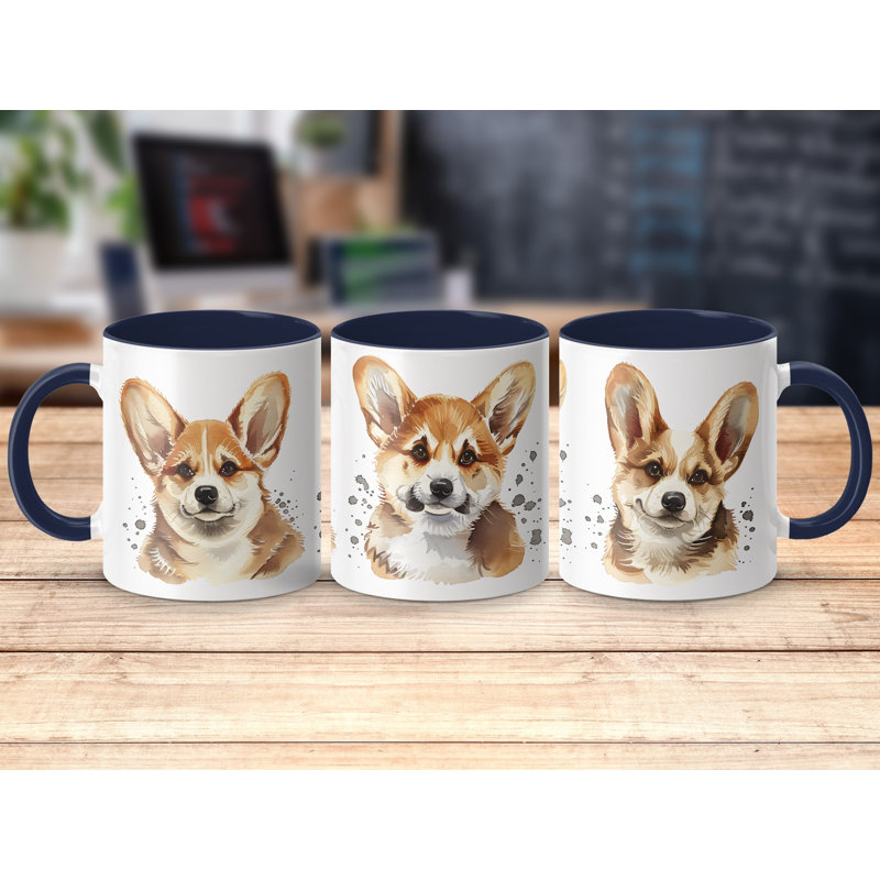 Ceramic Coffee Mug, 2, Navy