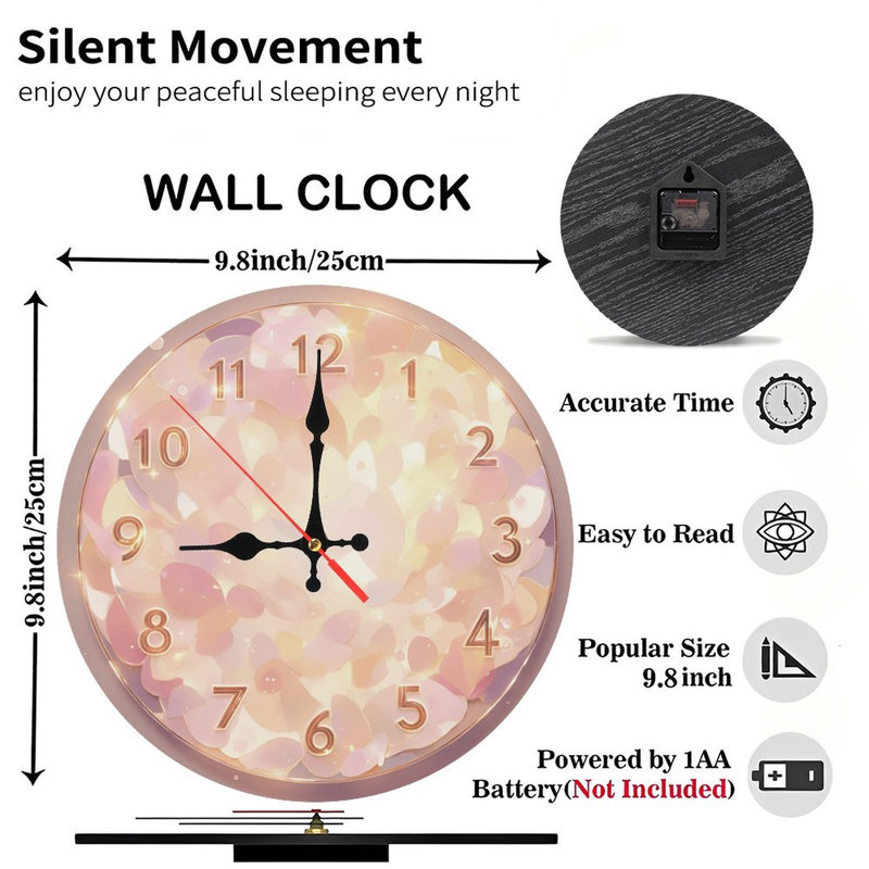 Horloge pétale chatoyant