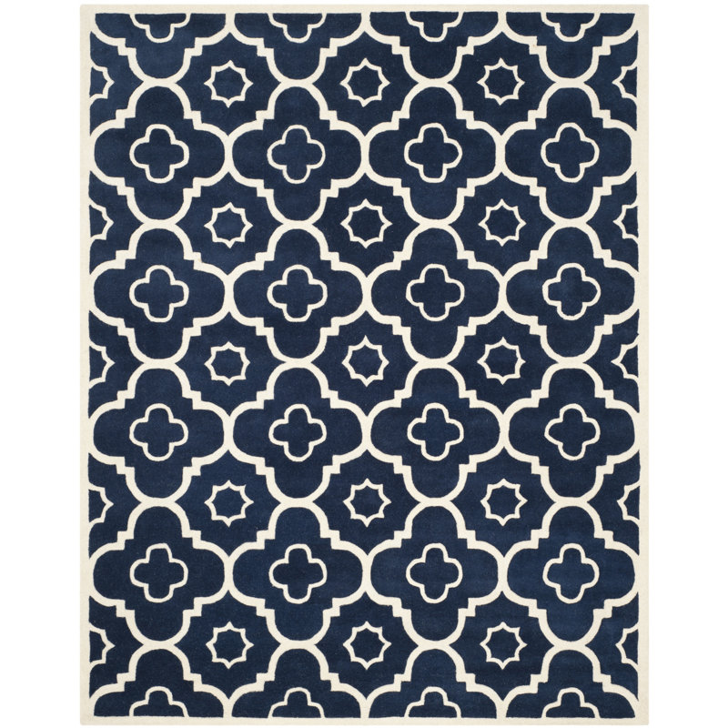 Carolene Hand Tufted Wool Geometric Rug, Rectangle 8'9" x 12'