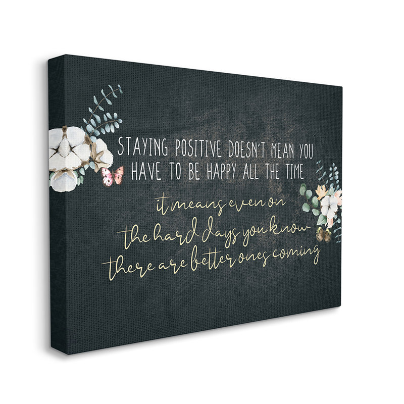 Motivation «Dist certain Stay Stay» par Kim Allen - impression d'art graphique, Toile tendue, H 30 po x l 40 po x 1,5 po
