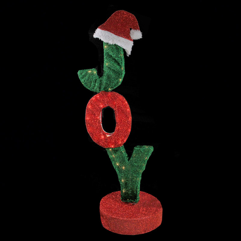 Décoration de Noël d'extérieur 43,5 "rotative rouge et verte" JOY "