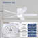 36/42/48" Flush Mount Low Profile Ceiling Fan With Light And Remote/app Control