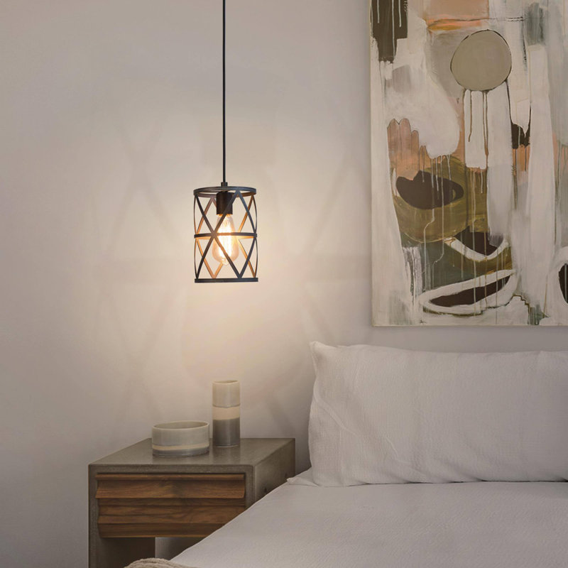 Luminaire suspendu tambour 1 lumière Aziz