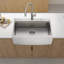 Évier de cuisine 33 x 22 x 10 po à tablier simple en acier inoxydable avec poste de travail-111739401